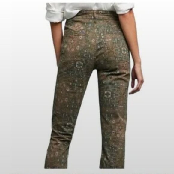 Anthropologie | Aztec High Rise Skinny Jeans | Green & Brown | Size 25 - Picture 2 of 7